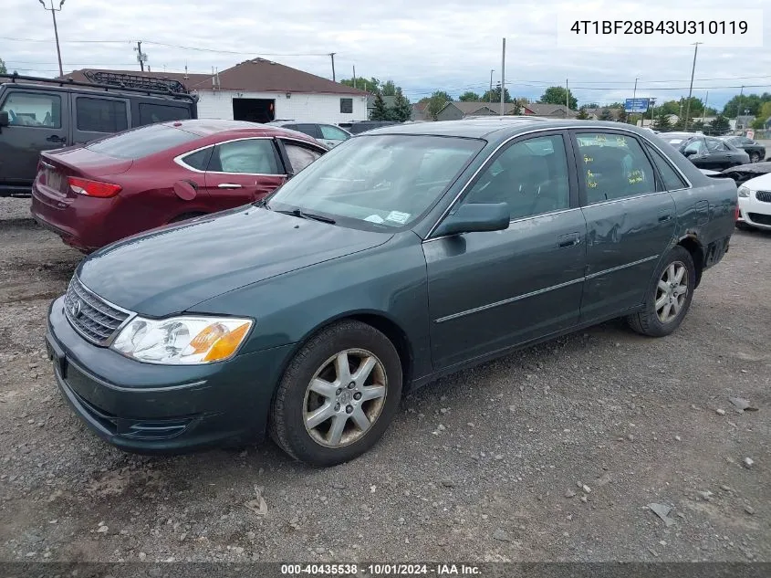 2003 Toyota Avalon Xl VIN: 4T1BF28B43U310119 Lot: 40435538