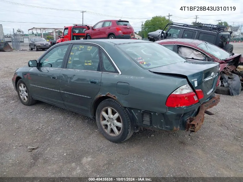 2003 Toyota Avalon Xl VIN: 4T1BF28B43U310119 Lot: 40435538