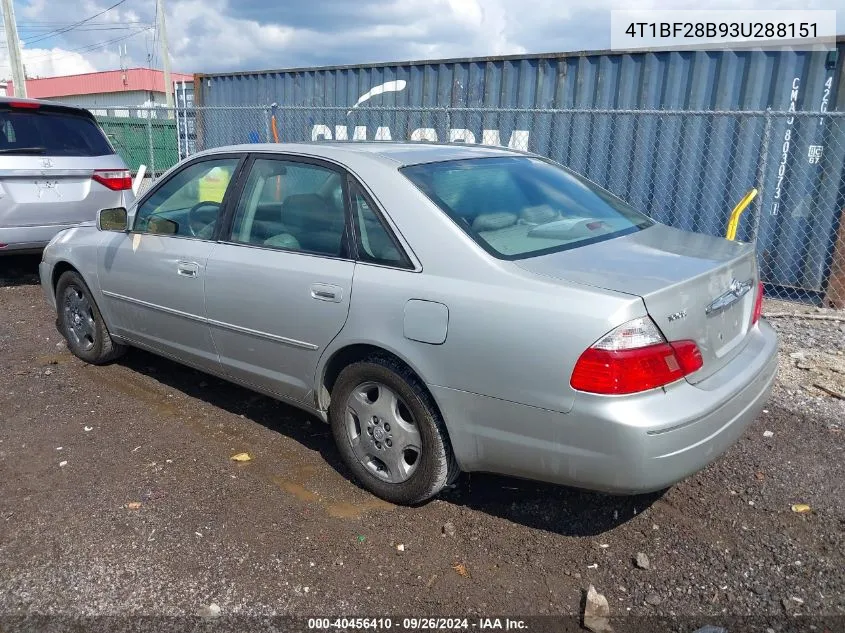 2003 Toyota Avalon Xls VIN: 4T1BF28B93U288151 Lot: 40456410