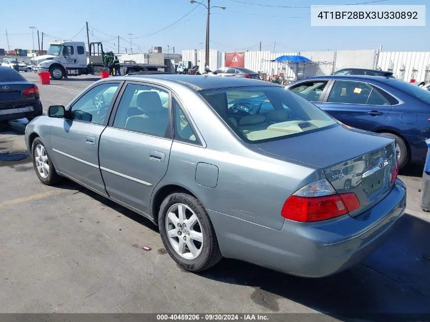 2003 Toyota Avalon Xl VIN: 4T1BF28BX3U330892 Lot: 40459206