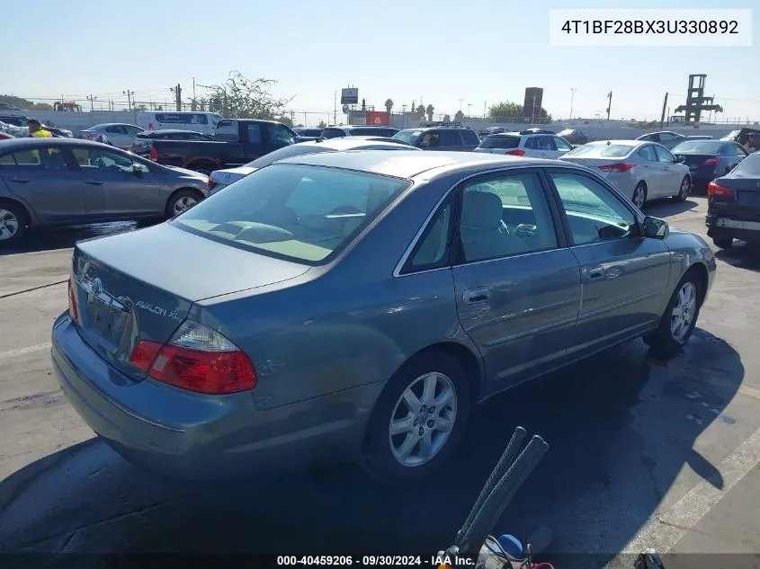 2003 Toyota Avalon Xl VIN: 4T1BF28BX3U330892 Lot: 40459206