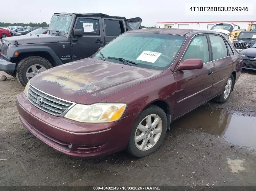 2003 Toyota Avalon Xl VIN: 4T1BF28B83U269946 Lot: 40492249