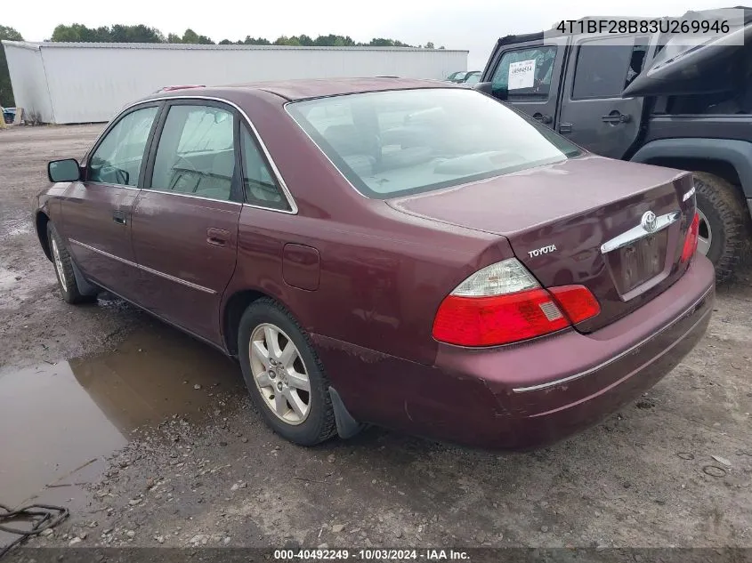 2003 Toyota Avalon Xl VIN: 4T1BF28B83U269946 Lot: 40492249