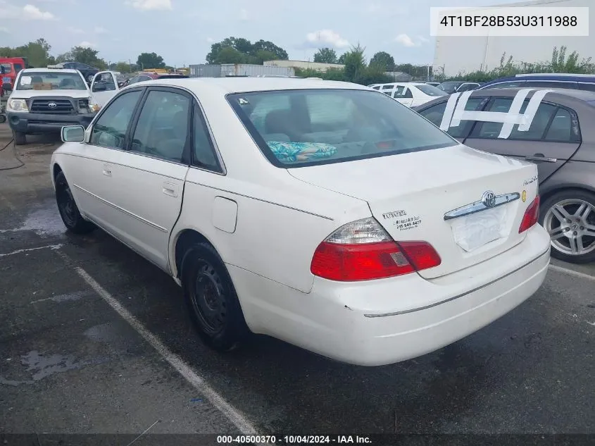 2003 Toyota Avalon Xl VIN: 4T1BF28B53U311988 Lot: 40500370