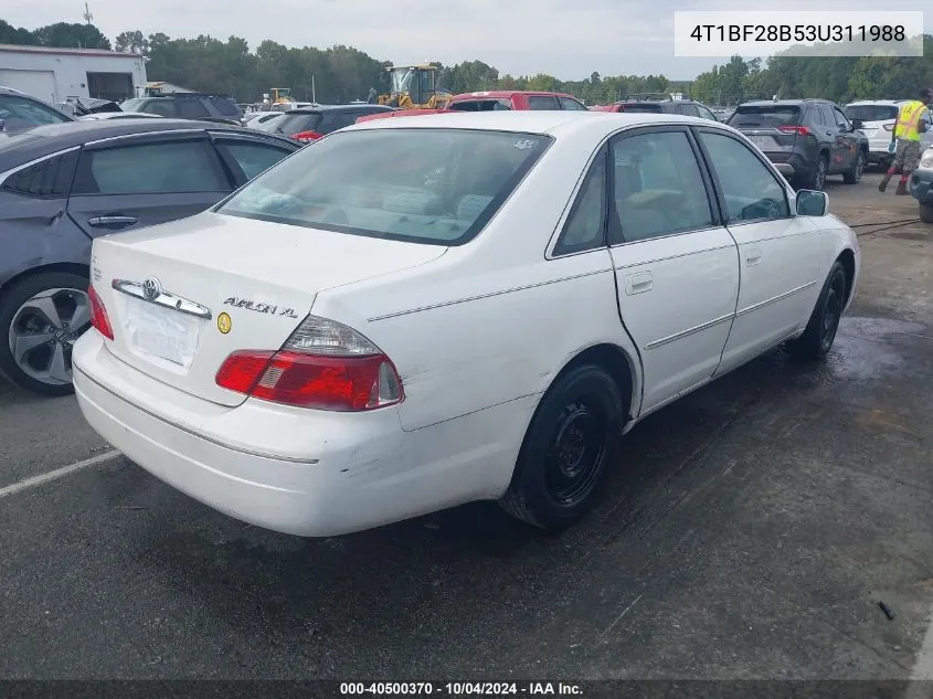 2003 Toyota Avalon Xl VIN: 4T1BF28B53U311988 Lot: 40500370