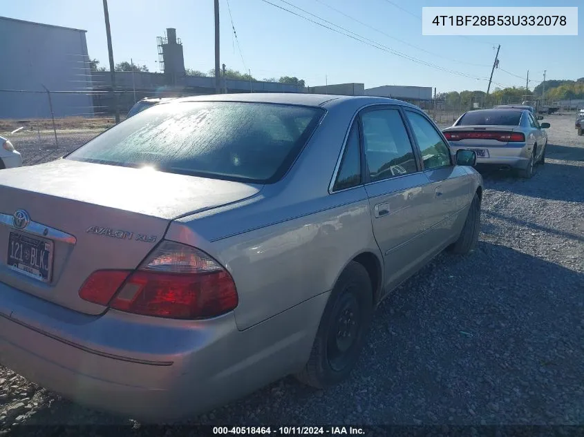 2003 Toyota Avalon Xls VIN: 4T1BF28B53U332078 Lot: 40518464