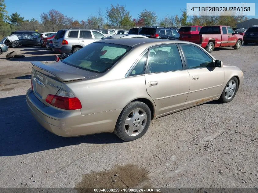 2003 Toyota Avalon Xls VIN: 4T1BF28B23U286158 Lot: 40538229