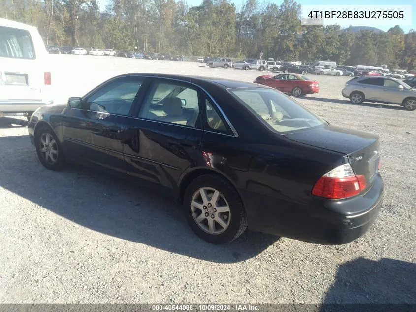 2003 Toyota Avalon Xl VIN: 4T1BF28B83U275505 Lot: 40544008