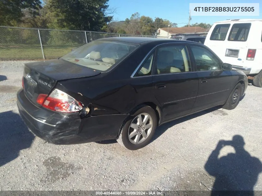 2003 Toyota Avalon Xl VIN: 4T1BF28B83U275505 Lot: 40544008