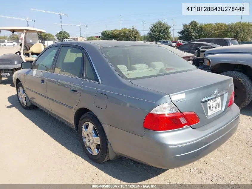 2003 Toyota Avalon Xl VIN: 4T1BF28B43U278448 Lot: 40588884