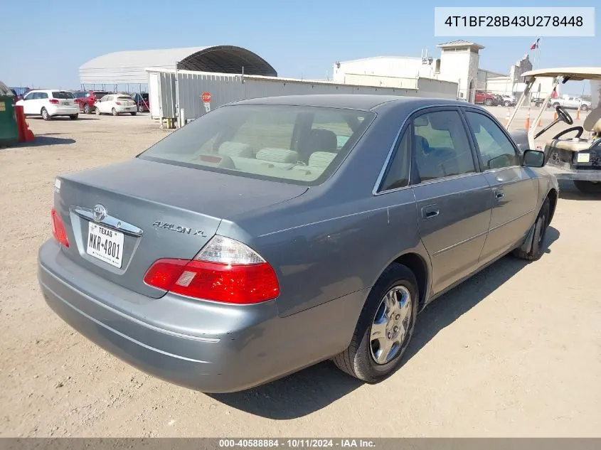 2003 Toyota Avalon Xl VIN: 4T1BF28B43U278448 Lot: 40588884