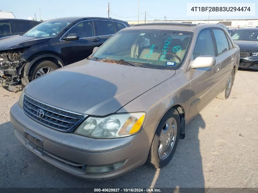 2003 Toyota Avalon Xls VIN: 4T1BF28B83U294474 Lot: 40629927