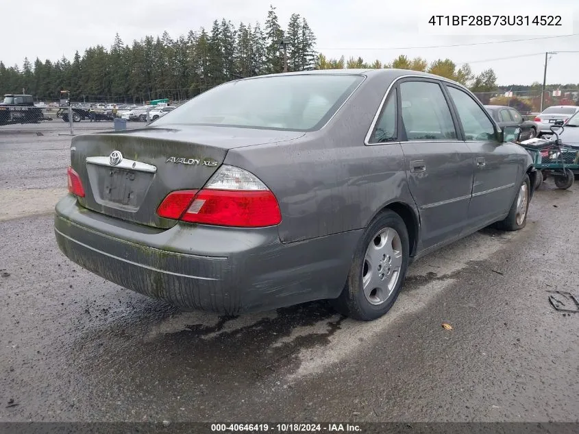 2003 Toyota Avalon Xls VIN: 4T1BF28B73U314522 Lot: 40646419