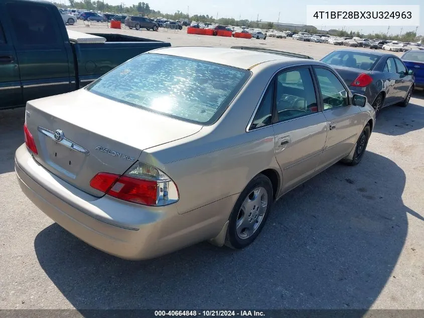 2003 Toyota Avalon Xls VIN: 4T1BF28BX3U324963 Lot: 40664848