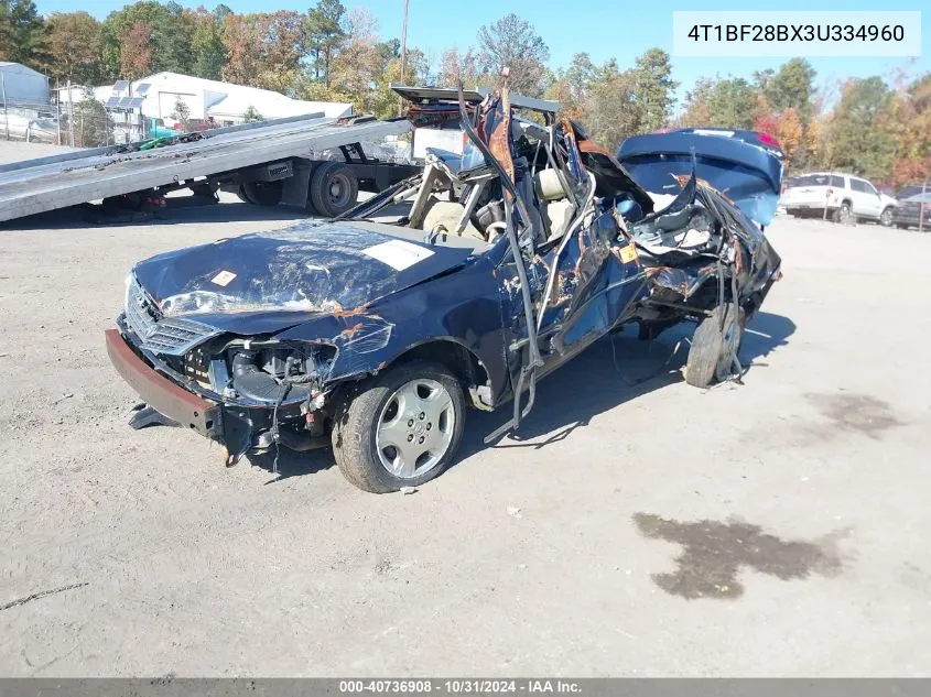 2003 Toyota Avalon Xls VIN: 4T1BF28BX3U334960 Lot: 40736908