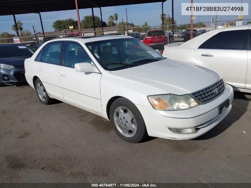 2003 Toyota Avalon Xls VIN: 4T1BF28B83U274998 Lot: 40764977