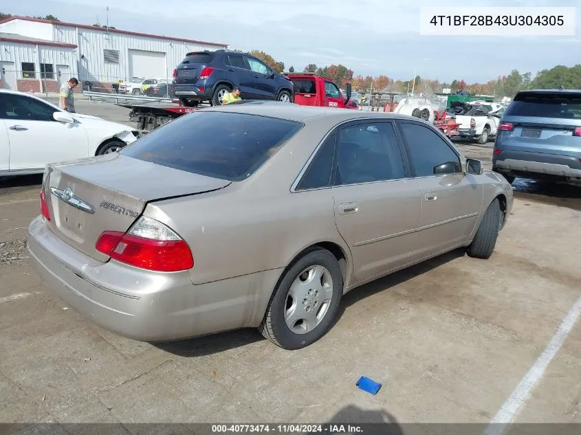 2003 Toyota Avalon Xls VIN: 4T1BF28B43U304305 Lot: 40773474