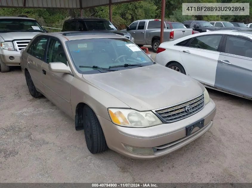 2003 Toyota Avalon Xls VIN: 4T1BF28B93U292894 Lot: 40794900