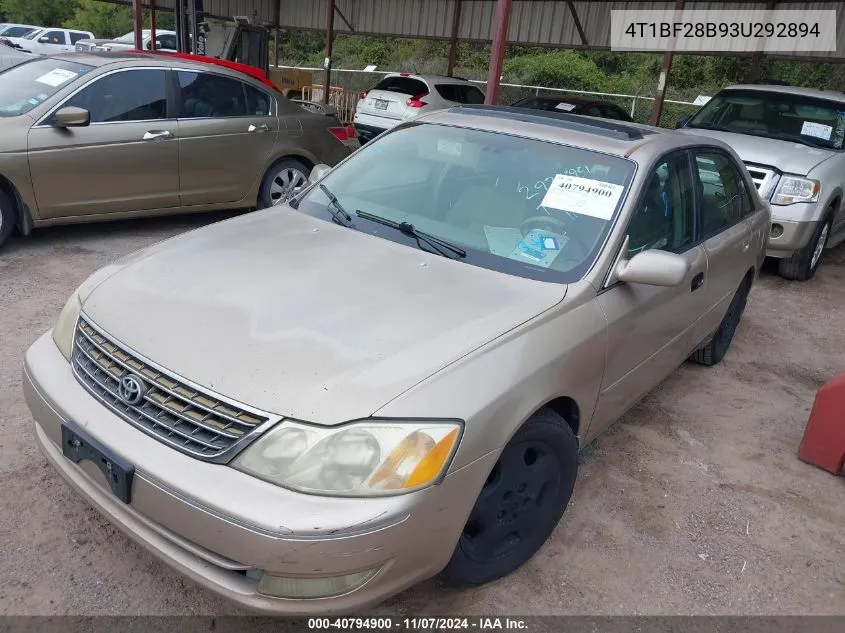 2003 Toyota Avalon Xls VIN: 4T1BF28B93U292894 Lot: 40794900