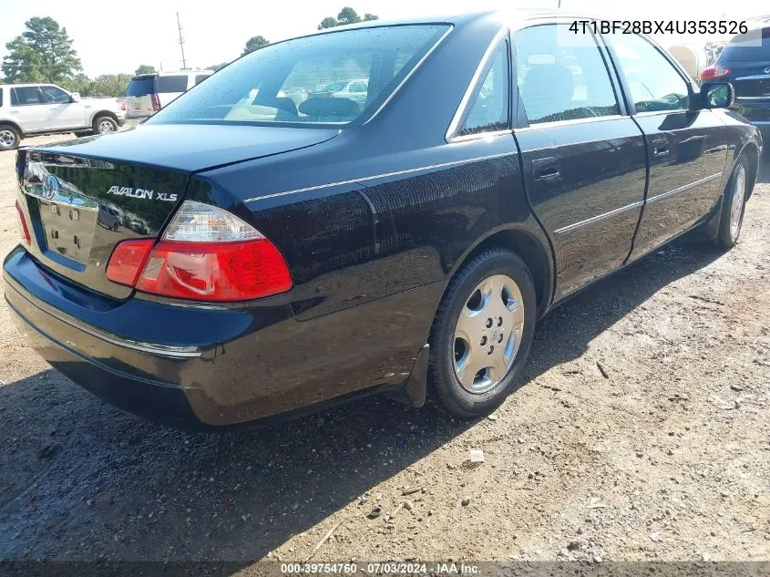 2004 Toyota Avalon Xls VIN: 4T1BF28BX4U353526 Lot: 39754760