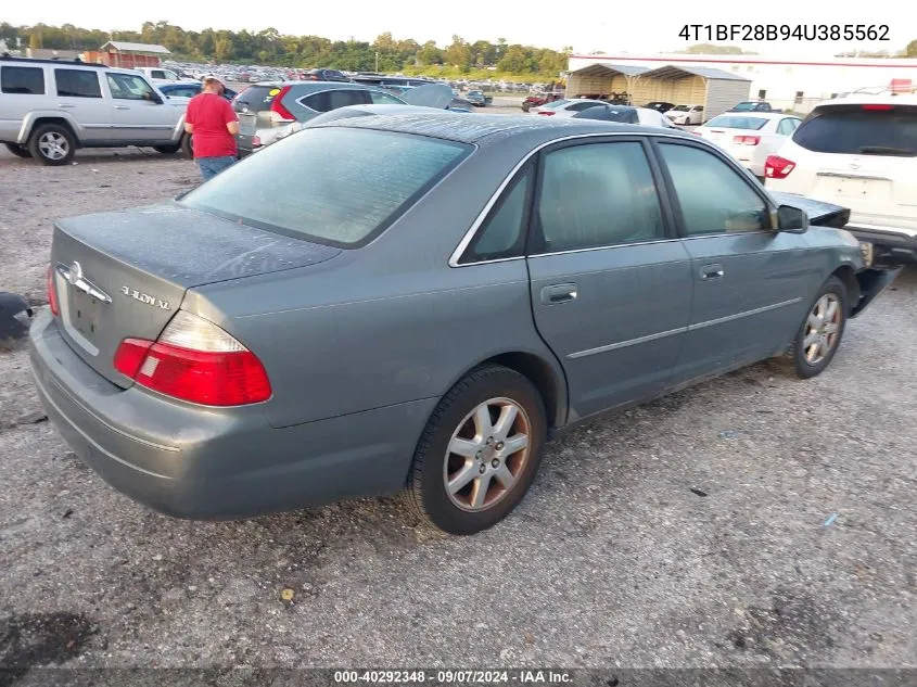 2004 Toyota Avalon Xl/Xls VIN: 4T1BF28B94U385562 Lot: 40292348