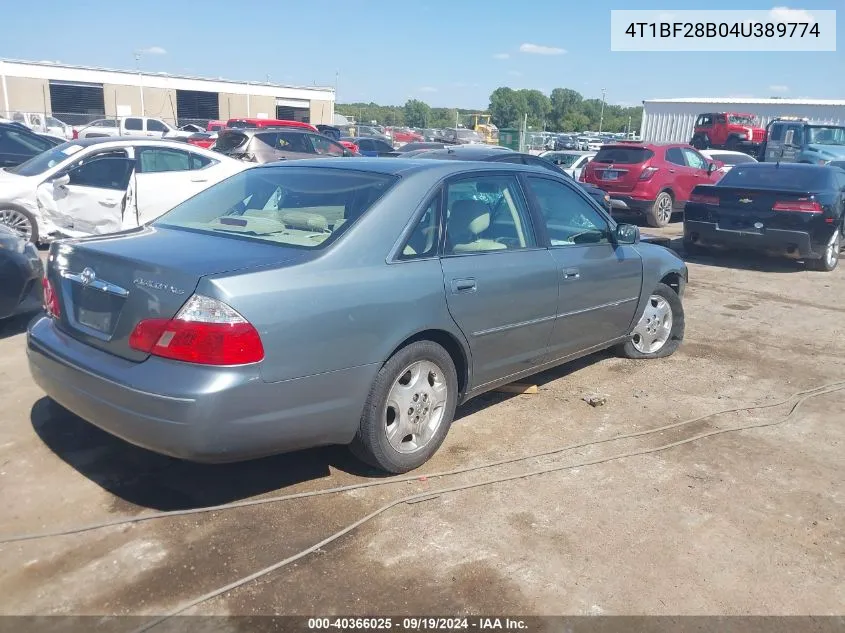 2004 Toyota Avalon Xls VIN: 4T1BF28B04U389774 Lot: 40366025