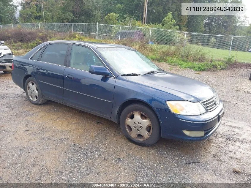 2004 Toyota Avalon Xls VIN: 4T1BF28B94U342839 Lot: 40443407