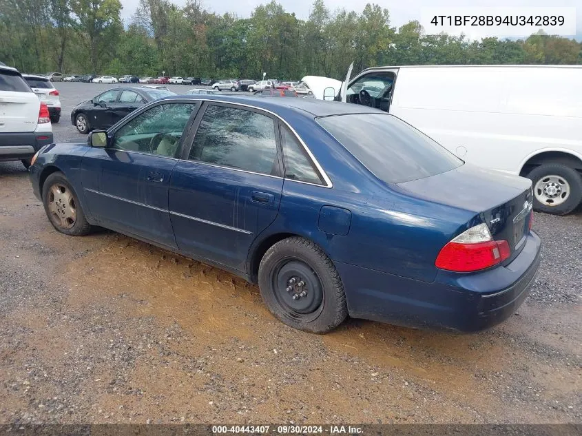 2004 Toyota Avalon Xls VIN: 4T1BF28B94U342839 Lot: 40443407