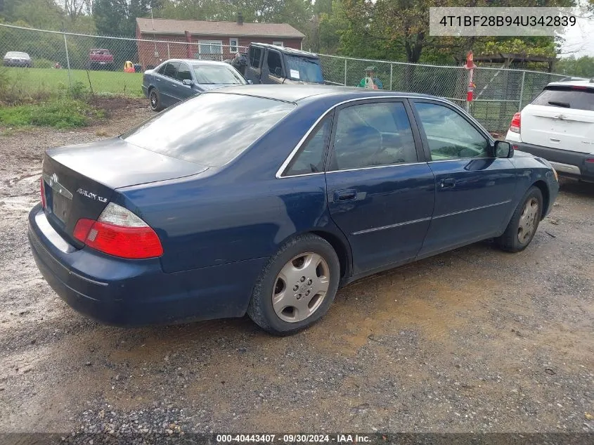 2004 Toyota Avalon Xls VIN: 4T1BF28B94U342839 Lot: 40443407