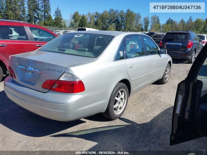 2004 Toyota Avalon Xls VIN: 4T1BF28B04U347136 Lot: 40474296