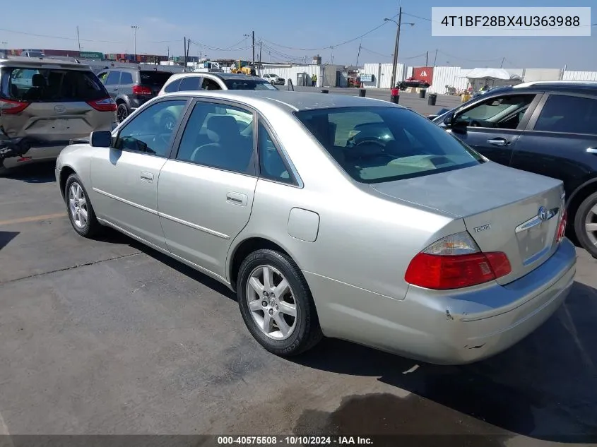 2004 Toyota Avalon Xl VIN: 4T1BF28BX4U363988 Lot: 40575508