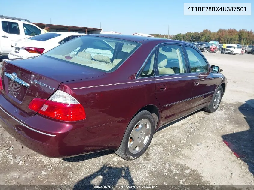 2004 Toyota Avalon Xls VIN: 4T1BF28BX4U387501 Lot: 40676201