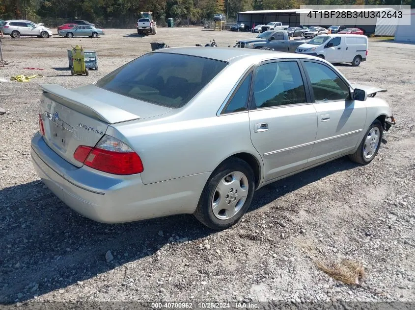 2004 Toyota Avalon Xls VIN: 4T1BF28B34U342643 Lot: 40700962