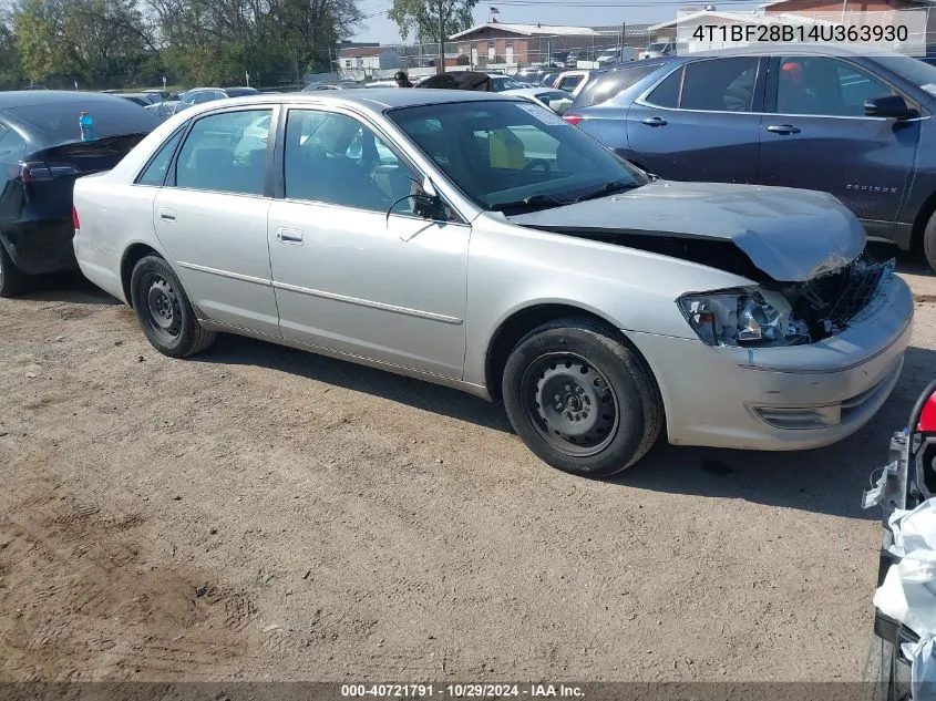 2004 Toyota Avalon Xl VIN: 4T1BF28B14U363930 Lot: 40721791