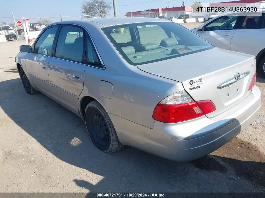 2004 Toyota Avalon Xl VIN: 4T1BF28B14U363930 Lot: 40721791