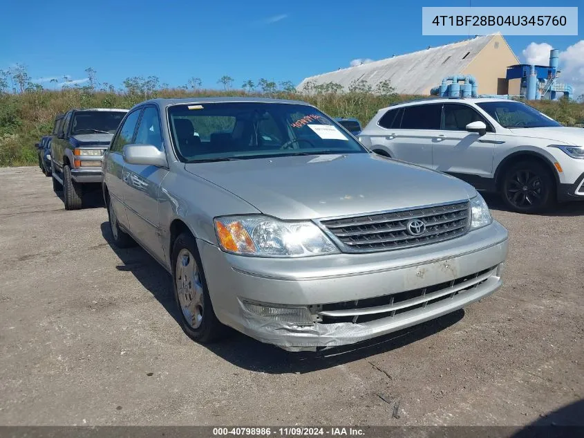 2004 Toyota Avalon Xls VIN: 4T1BF28B04U345760 Lot: 40798986