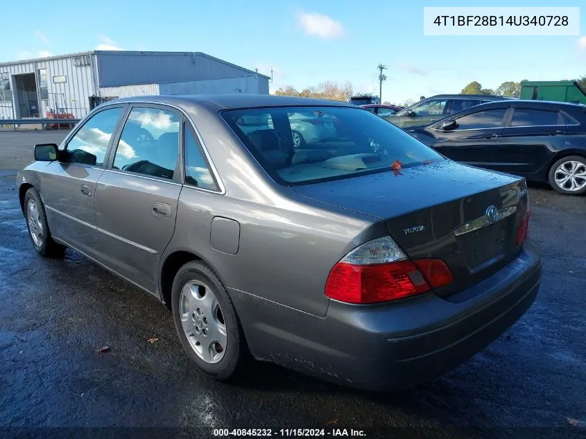 2004 Toyota Avalon Xls VIN: 4T1BF28B14U340728 Lot: 40845232