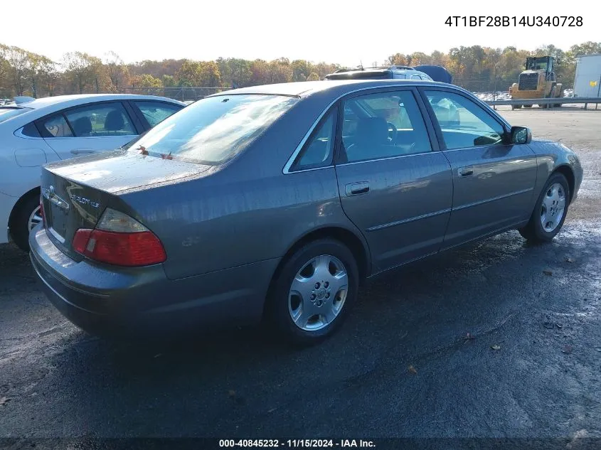 2004 Toyota Avalon Xls VIN: 4T1BF28B14U340728 Lot: 40845232