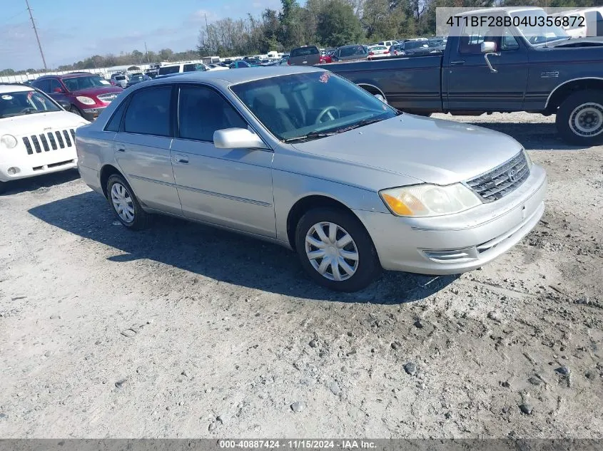 2004 Toyota Avalon Xl VIN: 4T1BF28B04U356872 Lot: 40887424