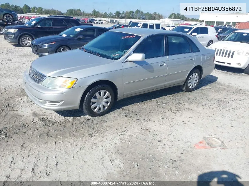 2004 Toyota Avalon Xl VIN: 4T1BF28B04U356872 Lot: 40887424