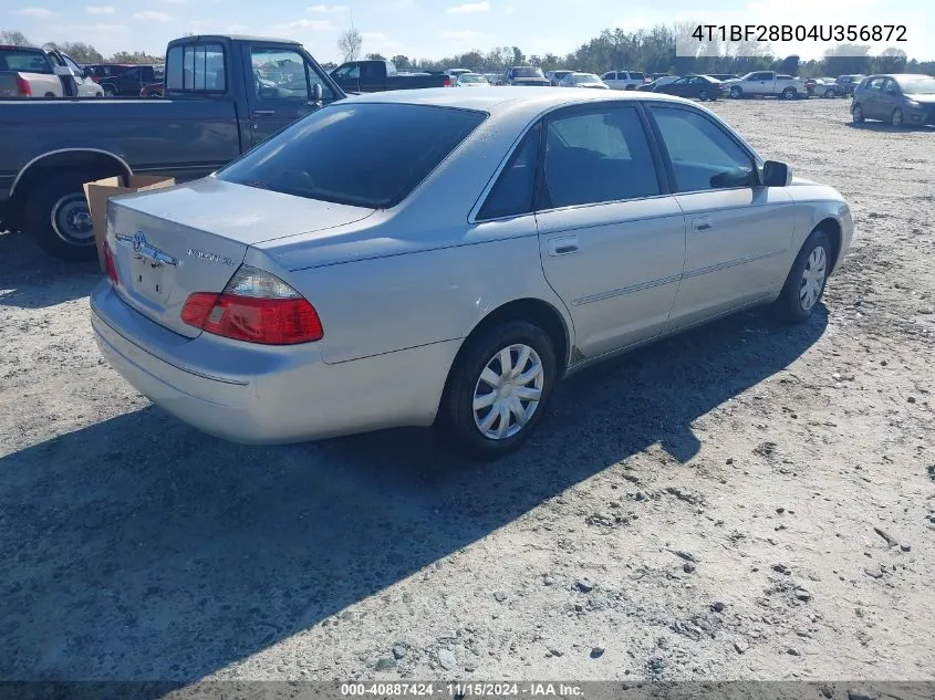 2004 Toyota Avalon Xl VIN: 4T1BF28B04U356872 Lot: 40887424