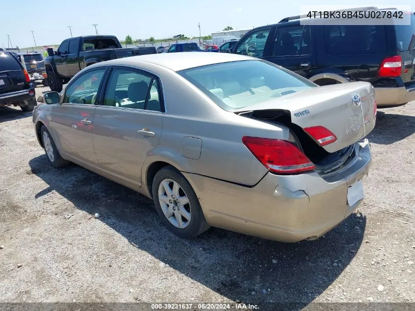 2005 Toyota Avalon Xl VIN: 4T1BK36B45U027842 Lot: 39231637