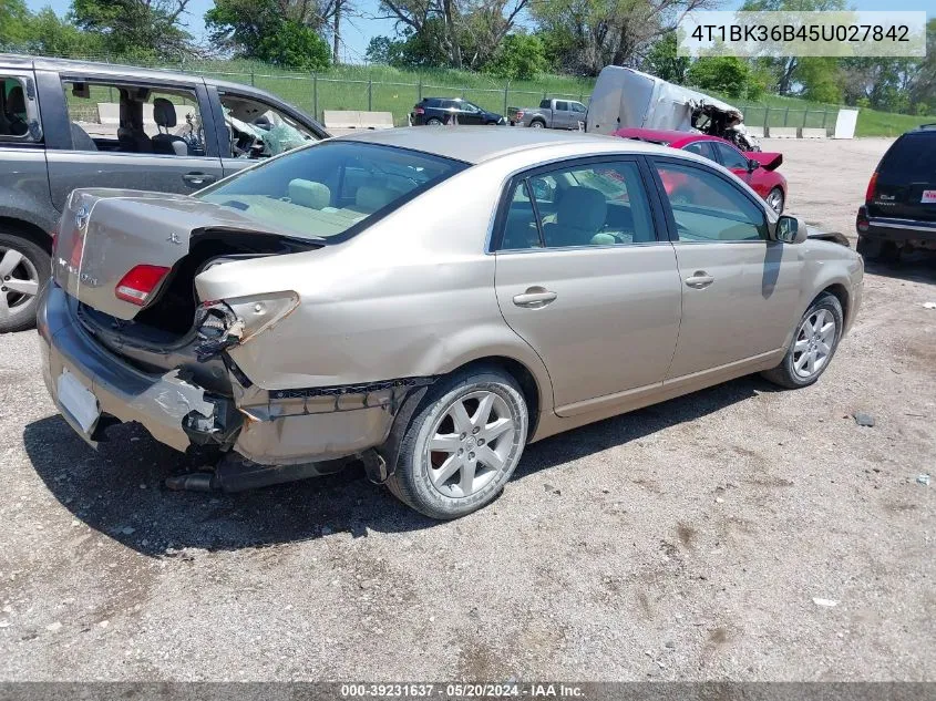 2005 Toyota Avalon Xl VIN: 4T1BK36B45U027842 Lot: 39231637