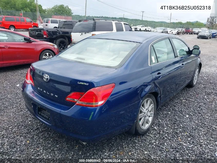 2005 Toyota Avalon Limited VIN: 4T1BK36B25U052318 Lot: 39565842