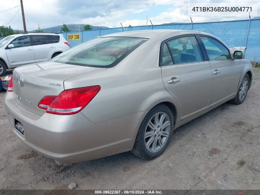 2005 Toyota Avalon Limited VIN: 4T1BK36B25U004771 Lot: 39622367