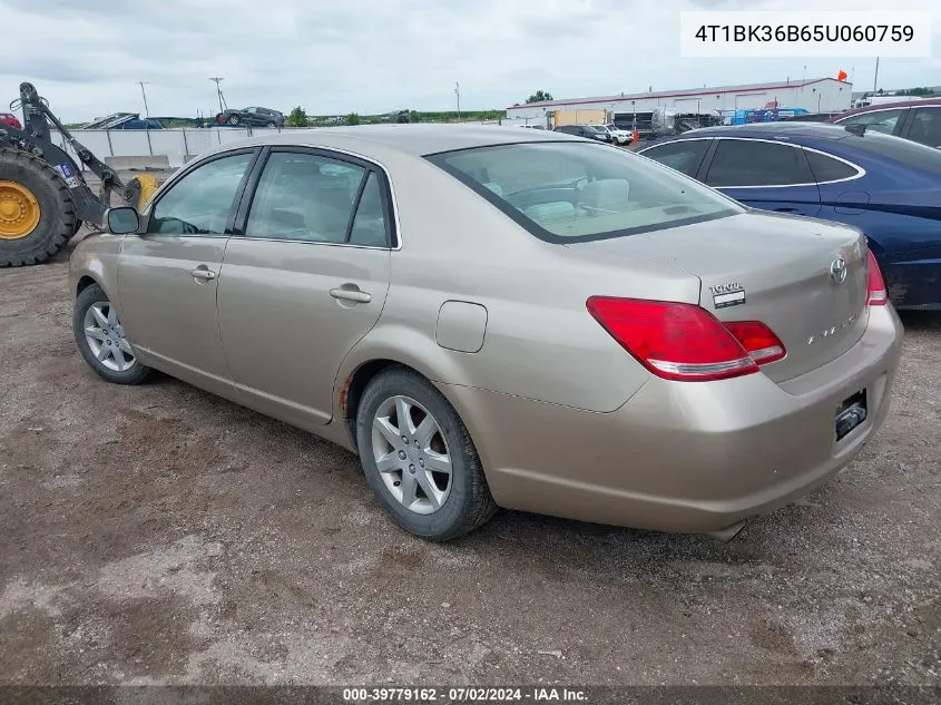 2005 Toyota Avalon Xl VIN: 4T1BK36B65U060759 Lot: 39779162