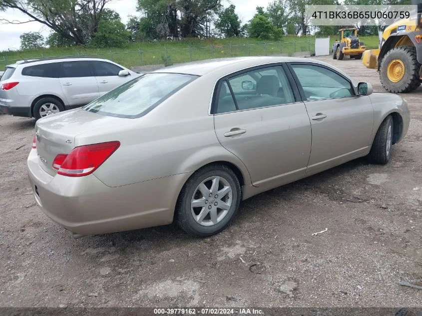 2005 Toyota Avalon Xl VIN: 4T1BK36B65U060759 Lot: 39779162