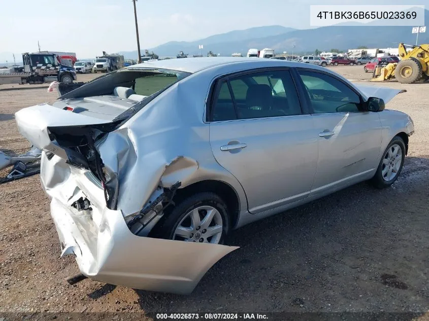 2005 Toyota Avalon Limited/Touring/Xl/Xls VIN: 4T1BK36B65U023369 Lot: 40026573