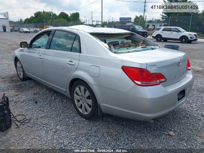 2005 Toyota Avalon Xls VIN: 4T1BK36B45U051428 Lot: 40077846