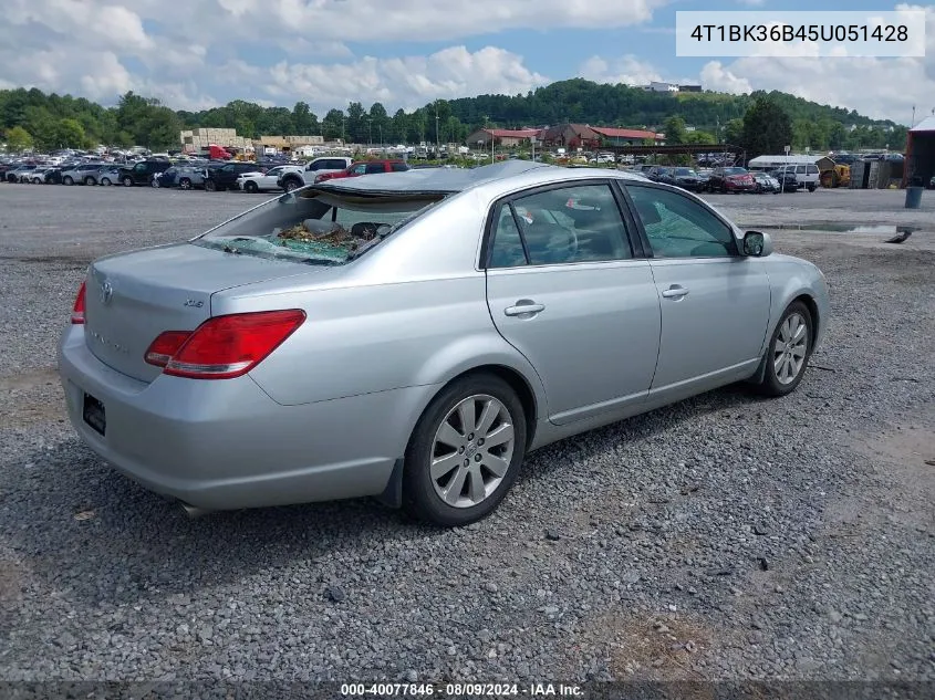 2005 Toyota Avalon Xls VIN: 4T1BK36B45U051428 Lot: 40077846